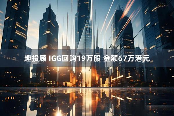 趣投顾 IGG回购19万股 金额67万港元